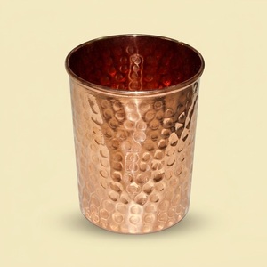 Pure Copper Hammered Tumbler <b>Set</b> For Drinking Water Handcrafted Ayurvedic Glass For Detox & Immunity Support Unlined & Uncoated - Product Image 5