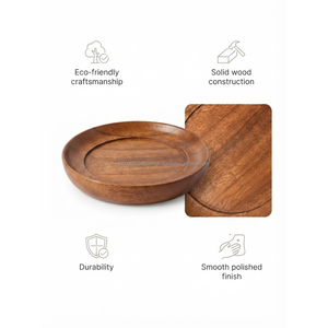 Eco Friendly Handcrafted Solid Wood Round Modern <b>Coaster</b> <b>Drink</b> Cup Mat Table Protector Beverage <b>Coaster</b> Wholesale - Product Image 6