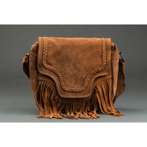 Handmade Suede Soft Leather Fringe Style Girls Women's <b>Sling</b> <b>Bag</b> - Product Image 2