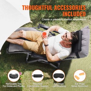 Poltrona Reclinabile Anti-Gravità Regolabile da 26 Pollici, Sedia Lounge per Interni ed Esterni, Arredo da Campeggio con Cuscini, Marca Cushi Cushi - Product Image 6