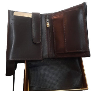 Portefeuille bifold de luxe en cuir véritable marron foncé pour homme, design fin, qualité supérieure, porte-cartes de visite, pochette minimaliste - Product Image 4