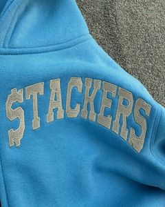 Sudadera con Capucha Personalizada con Bordado y Parches, Unisex, Talla Grande, 450 GSM, Estilo Urbano, Azul, Algodón, Felpa Francesa - Product Image 5