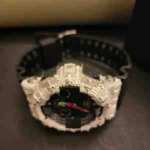 Relojes de Diamantes de Lujo DOPE JEWELLS con Correa de Goma Negra, Piezas Atemporales con Caja Redonda Artística para Fiestas - Product Image 6