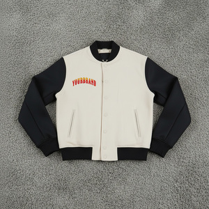 Fashion Men Varsity <b>Jacket</b> Baseball Style Snap Front Outerwear Ribbed Cuffs Long Sleeve Casual Streetwear and Comfortable <b>Jacket</b> - Product Image 1