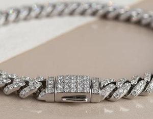 925 Sterling <b>Silver</b> Moissanite Cuban Bracelet Beautiful Bracelet For <b>Men</b> - Product Image 1