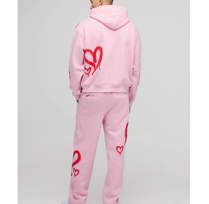 Conjunto Deportivo Personalizado para Hombre con Logotipo Bordado, Sudadera y Pantalones de Algodón de 450 Gramos, de Alta Calidad, Corte Holgado - Product Image 4