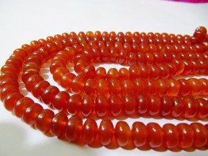ลูกปัดพลอยคาร์เนเลียนทรงรอนเดลล์ธรรมชาติขนาด 8 มม. - Product Image 3
