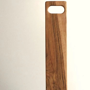 Bandeja de servicio de madera de mango artesanal con mango redondo Plato de madera Premium para queso y charcutería lo último - Product Image 1