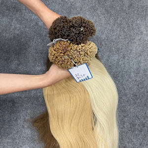 Article populaire : Extensions de cheveux naturels ondulés à pointe plate en kératine, sans nœuds, sans perte de cheveux, diverses couleurs, 100 % cheveux humains véritables vietnamiens - Product Image 4