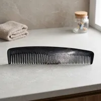 Peigne de Luxe Professionnel Anti-Statique Démêlant en Corne de Buffle Faite à la Main, Forme Feuille, Écologique et Naturel pour Soins Capillaires