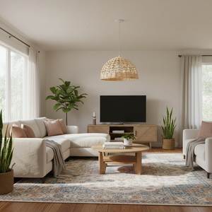 โคมไฟหวายทำมือคุณภาพสูง  งานสาน  ฝาครอบโคมไฟแบบแขวน  วัสดุธรรมชาติ  สไตล์โบโฮ สำหรับตกแต่งบ้านและร้านอาหาร - Product Image 5