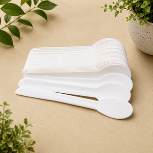 Ensemble de couverts jetables de luxe en papier biodégradable, couteau, fourchette et cuillère, pour une utilisation en fête - Product Image 5