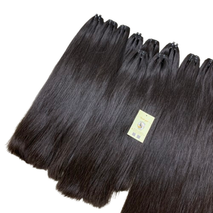 Paquetes de cabello vietnamita crudo de doble estirado de alta calidad Extensiones de trama negra natural de fábrica directamente en Vietnam - Product Image 1