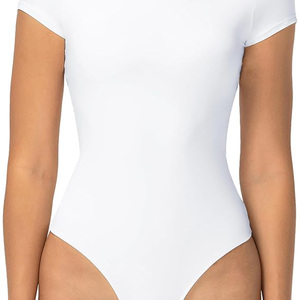 <b>Women</b> Athletic Eco-Friendly Four-Way Stretch <b>Bodysuits</b> Gym Yoga Fitness One Piece Sportswear Crew Neck Custom OEM - Product Image 3