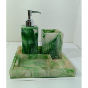 Ensemble de salle de bain classique en résine quatre pièces avec porte-savon et plateau, couleur et taille personnalisables, qualité supérieure - Product Image 3