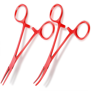 Pince de pêche rouge haute visibilité, à mâchoires courbées et droites, avec verrouillage, hémostatique, dégorgeur de hameçons profonds, équipement de pêche - Product Image 1