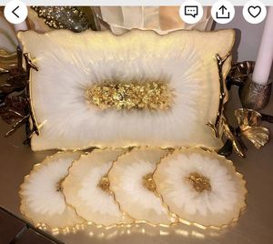 Epoxy Resin Waterproof <b>Hand</b>-painted Rectangular Resin <b>Mold</b> Tray for Wedding Holiday Decor & Gift - Product Image 5