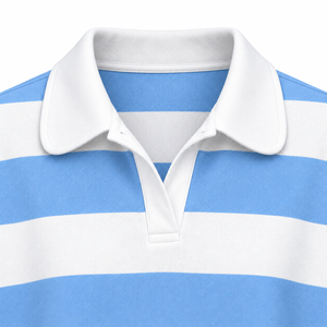 Polo rayé à manches longues pour femme, haut décontracté en coton tricoté vert et blanc - Product Image 6