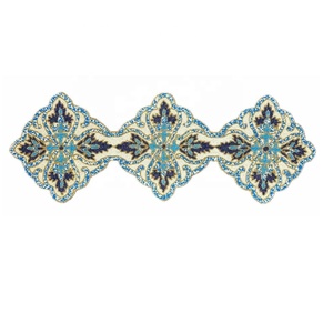 Camino de mesa con cuentas de vidrio de copo de nieve, centro de mesa bordado, camino de mesa de buffet, placa de cargador, camino de mesa con cuentas de vidrio para el hogar - Product Image 6