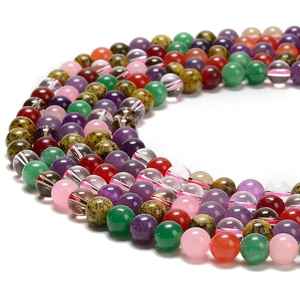 Cuentas Redondas de Jade Multicolor, Hilo Completo de Piedras Naturales para Fabricación de Joyería, DIY, Pulseras, Collares, Lote a Granel - Product Image 3