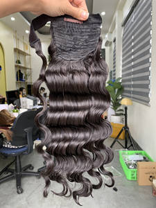 Perruques vietnamiennes de style Bob de 30 pouces avec des mains douces, exemptes de nœuds et de pertes de cheveux ondulés océaniques Remy - Product Image 5