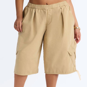 Shorts de mezclilla de verano de talle alto, pierna recta, estampados, sexys, elásticos, talla grande, con lavado arena, con botones y cremallera, de secado rápido para mujer - Product Image 1