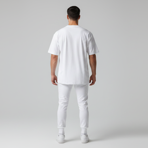 Camiseta Oversize de Color Blanco Estilo Streetwear para Hombre, Camiseta Corta de Corte Cuadrado, Camisetas Oversize Personalizadas para Hombre - Product Image 5