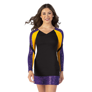 Uniforme de cheerleading personnalisé imprimé en polyester, impression par transfert thermique, vente en gros, uniforme de cheerleader à manches courtes pour adultes et filles - Product Image 6