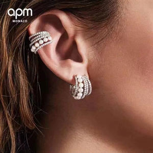 Boucles d'oreilles en argent pur S925, jade vert sans défaut rond de 12-11 mm, avec design de perle naturelle, boîte cadeau en diamant - Product Image 3