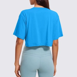 Ofertas Calientes Nueva Moda Camiseta Corta para Mujer Personaliza Tu Diseño Alta Calidad 100% Algodón Transpirable con Logotipo Sólido - Product Image 2