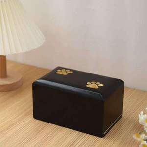 Custom Wooden Pet Urn Dog Casket Keepsake <b>Box</b> Paw Decor <b>Memorial</b> Urn for Cats and Small Animals - Product Image 6