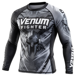 Camiseta de Compresión Venum Fighter de Manga Larga con Estampado Completo para Hombre, Camiseta Deportiva de Poliéster de Secado Rápido - Product Image 2