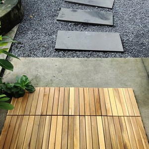 Dalles de terrasse en acacia emboîtables DIY 300*300mm pour intérieur - extérieur, décoration maison, jardin, terrasse, cour arrière - Product Image 5