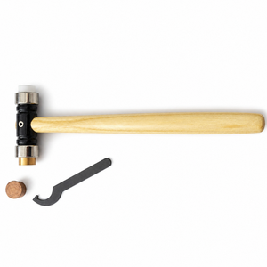 Marteau de bijoutier avec têtes en nylon et en laiton remplaçables, manche en bois, pour la fabrication et le façonnage de bijoux - Product Image 1
