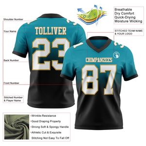 Maillot de football américain entièrement sublimé, uniforme d'équipe personnalisé, tissu polyester, séchage rapide, fabricant OEM ODM - Product Image 2