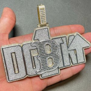 Luxury 925 Sterling <b>Silver</b> Platinum Plated Hip Hop Iced Moissanite Cross Shape Unisex Charm Pendant High Quality Customized - Product Image 6