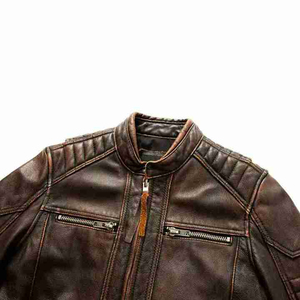 Blouson en cuir pour homme, blouson bomber en cuir pour homme, veste en cuir pour motards - Product Image 3