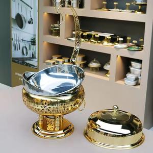 Stainless Steel Buffet Display Stand Double Layer Pastry Server with Roll Top Acrylic Cover for Deli <b>Bakery</b> Cafe - Product Image 3