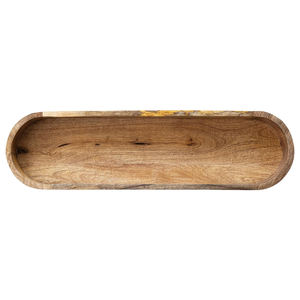 Plateau à pied en bois de mangue sans danger pour les aliments pour le service et le stockage Support en bois Utilisation multifonctionnelle pour les accessoires de salle de bain et de cuisine - Product Image 3