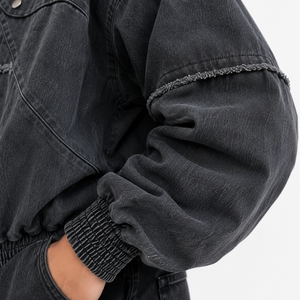 Sweat à capuche zippé oversize en molleton épais pour homme, style streetwear vintage, avec logo personnalisé, coupe ample et design vieilli - Product Image 5