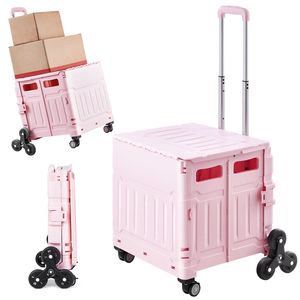 Carrello Pieghevole da 65L con Ruote per Salire le Scale, Girevole a 360 Gradi, Cassetta Portatile su Ruote, Carrello Richiudibile - Product Image 2