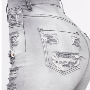 Women's Breathable Quick Dry 100% Cotton Denim Shorts <b>Elastic</b> Waist Custom Printed 180g Customizable High Quality Custom Sizes - Product Image 5