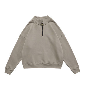 Sudadera de forro polar grueso personalizada con cremallera de un cuarto, oversize, para hombre, estilo streetwear, con hombros caídos, cálida para invierno - Product Image 3