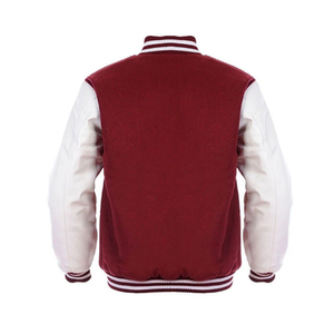 Veste universitaire pour homme, marron, manches blanches, col rabattu, style preppy, coupe classique, vêtement d'automne, en laine et polyester - Product Image 2