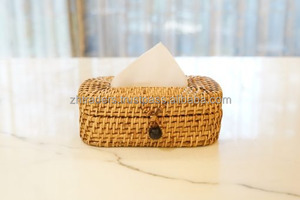 Porte-serviettes et mouchoirs en rotin de créateur Logo personnalisé Décor nacre pour salle à manger élégante et hospitalité - Product Image 3