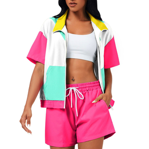 <b>Women</b> <b>Windbreaker</b> Sports Shorts Set Breathable Lightweight Two Piece Running Workout Outdoor Clothing - Product Image 2