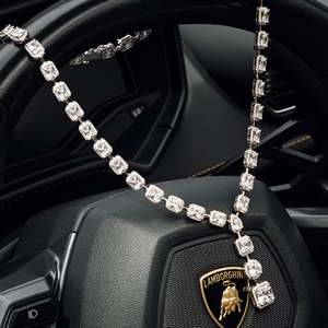 Luxury 925 Silver Brilliant Cut Hip Hop <b>Statement</b> <b>Necklace</b> Rhodium Plated Tennis Chain Unisex Party Jewelry - Product Image 1