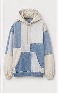 Hoodie en jean pour homme de qualité supérieure avec poche kangourou - Product Image 5