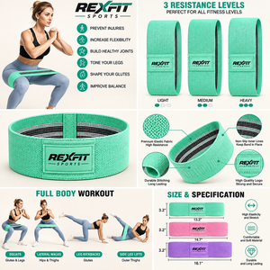 Bandes de Résistance en Tissu en Gros pour Entraînement des Hanches, Équipement de Fitness, Commandes en Gros, Fournisseur de Marquage Personnalisé pour Marques de Fitness - Product Image 6