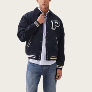 Veste à revers unisexe personnalisée, broderie, nylon, élasthanne, coupe-vent, chaude, design boutonné - Product Image 6